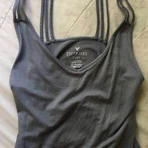 AEO braided blue tank